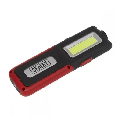 Sealey LED318R Rechargeable Inspection Light 5W Cob & 3W Smd Led With Power Bank - Red