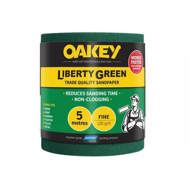 Oakey 66261116687 Liberty Green Sanding Roll 115Mm X 5M Fine 120G