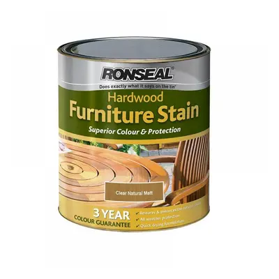 Ronseal 36429 Ultimate Protection Hardwood Garden Furniture Stain Natural Matt 750Ml