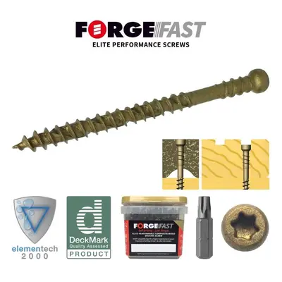 Forgefast FFDSC4560TT Elite Low-Torque Reduced Head Decking Screws - Tan 4.5 X 60Mm (Tub Of 500)