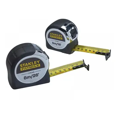 Stanley® FMHT43041-0 Fatmax® Chrome Pocket Tapes 5M/16Ft & 8M/26Ft (Twin Pack)