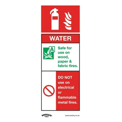 Sealey SS27P1 Safe Conditions Safety Sign - Water Fire Extinguisher - Rigid Plastic