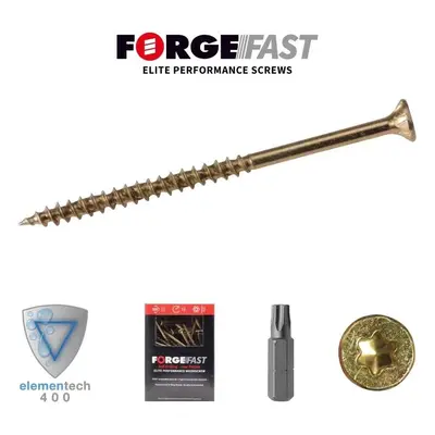 Forgefast FFT4550Y Elite Low-Torque Woodscrews 4.5 X 50Mm (Box Of 200)