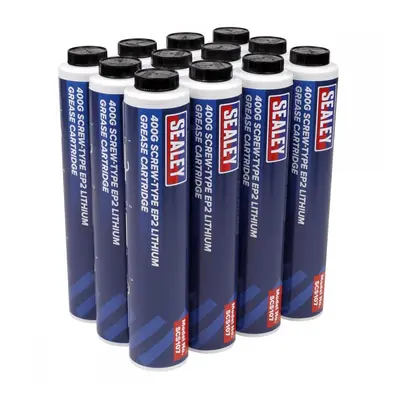 Sealey SCS108 Screw-Type Ep2 Lithium Grease Cartridge 400G Pack Of 12