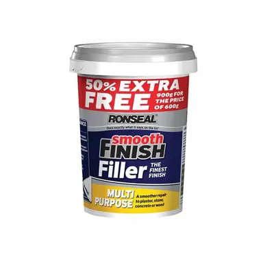 Ronseal 36545 Smooth Finish Multipurpose Wall Filler Ready Mixed 600G +50%