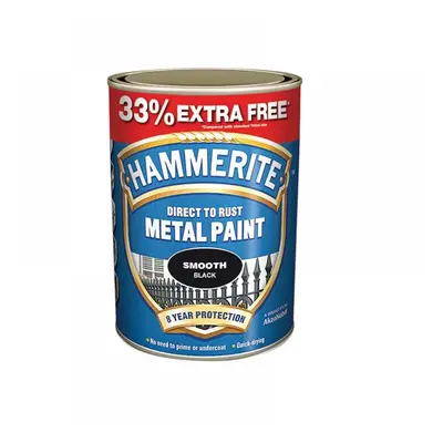 Hammerite 5158235 Direct To Rust Smooth Finish Metal Paint Black 750Ml + 33%