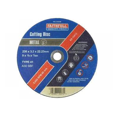 Faithfull Metal Cut Off Disc 230 X 3.2 X 22.23Mm