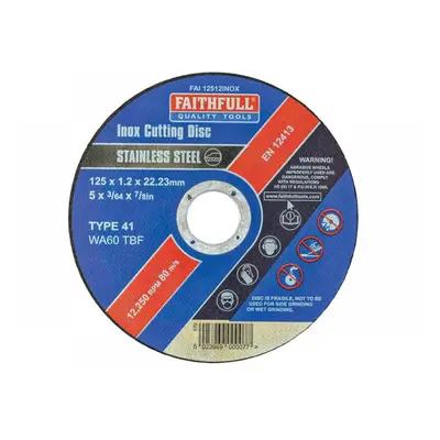 Faithfull Inox Cutting Disc 125 X 1.2 X 22.23Mm