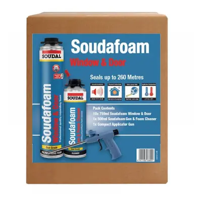 Soudal Soudafoam® Window & Door Gun Grade* Combi-Box Applicator Pack Champagne Pack multi-pack 6