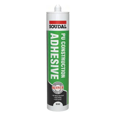 Soudal Pu Construction Adhesive - 5 Minute Fix Beige 290Ml cartridge 6