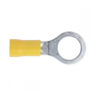 Sealey YT16 Easy-Entry Ring Terminal Ø10.5Mm (3/8in) Yellow Pack Of 100