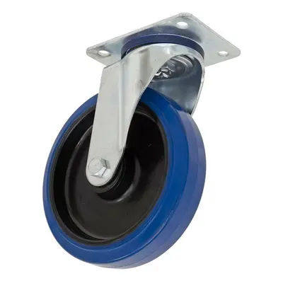 Sealey SCW3100SPEM Heavy-Duty Blue Elastic Rubber Swivel Castor Wheel Ø100Mm - Trade