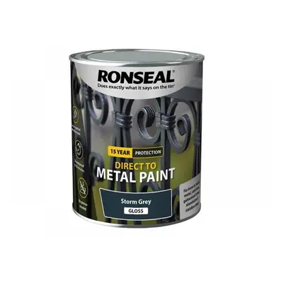 Ronseal 39207 Direct To Metal Paint Storm Grey Gloss 750Ml