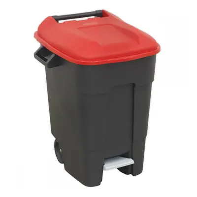 Sealey BM100PR Refuse/Wheelie Bin With Foot Pedal 100L - Red