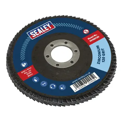 Sealey FD100120 Flap Disc Zirconium Ø100Mm Ø16Mm Bore 120Grit