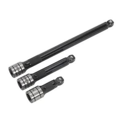 Sealey AK7692 Wobble/Rigid Extension Bar Set 3Pc 1/2inSq Drive Black Series