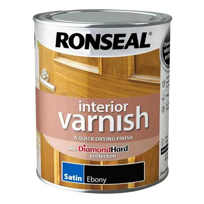 Ronseal 39432 Interior Varnish Quick Dry Satin Ebony 750Ml