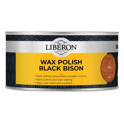 Liberon 126879 Black Bison Wax Paste Teak 500Ml