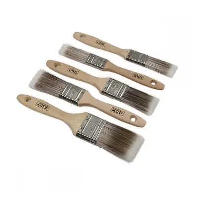 Sealey SPBS5W Wooden Handle Paint Brush Set 5Pc