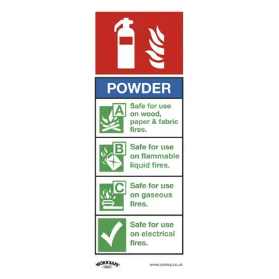 Sealey SS52P10 Safe Conditions Safety Sign - Powder Fire Extinguisher - Rigid Plastic - Pack Of 