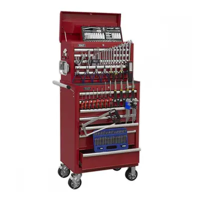 Sealey APCOMBOBBTK57 Topchest & Rollcab Combination 15 Drawer With Ball-Bearing Slides - Red & 1