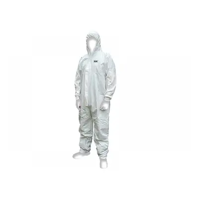 Scan 2503 MEDIUM Chemical Splash Resistant Disposable Coverall White Type 5/6 M (36-39In)