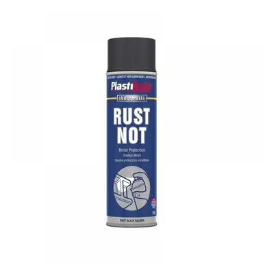 Plastikote 447784 Rust Not Spray Matt Black 500Ml