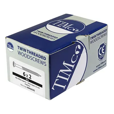 Timco 00101CWZ Twin-Threaded Woodscrews - Pz - Double Countersunk - Zinc 10 X 1 Box 200