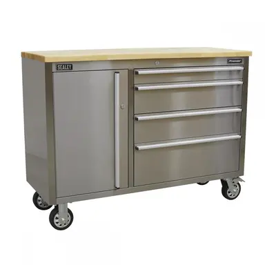 Sealey AP4804SS Mobile Stainless Steel Tool Cabinet 4 Drawer