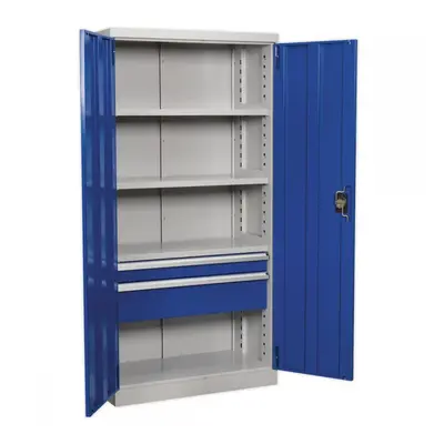 Sealey APICCOMBO2 Industrial Cabinet 2 Drawer 3 Shelf 1800Mm