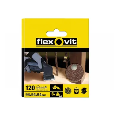 Flexovit 63642526401 Delta Hook & Loop Sanding Sheets 94Mm Fine 120G (Pack 6)