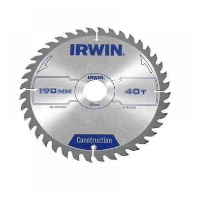 Irwin® 1897200 Construction Circular Saw Blade 190 X 30Mm X 40T Atb