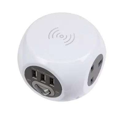 Sealey EL144WC Extension Cable Cube 1.4M 3 X 230V & 3 X Usb Sockets & Wireless Charging Pad