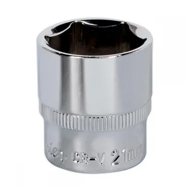 Sealey SP3821 Walldrive® Socket 21Mm 3/8inSq Drive Fully Polished