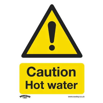 Sealey SS38P1 Warning Safety Sign - Caution Hot Water - Rigid Plastic