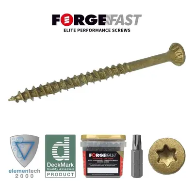 Forgefast FFDS4560TT Elite Low-Torque Decking Screws - Tan 4.5 X 60Mm (Tub Of 500)