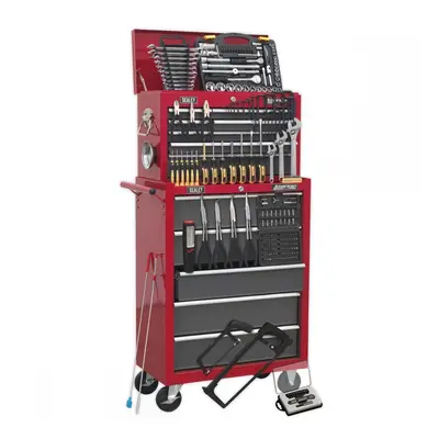 Sealey AP2250BBCOMBO Topchest & Rollcab Combination 14 Drawer With Ball-Bearing Slides - Red/Gre