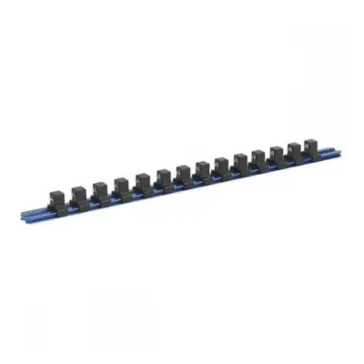 Sealey SR1214 Socket Retaining Rail With 14 Clips Aluminium 1/2inSq Drive