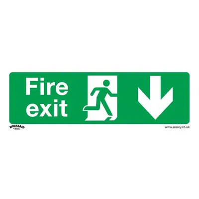 Sealey SS22V10 Safe Conditions Safety Sign - Fire Exit (Down) - Self-Adhesive Vinyl - Pack Of 10