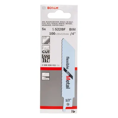 Bosch S522Bf (2608656011) Reciprocating Saw Blades For Metal (Pack Of 5)