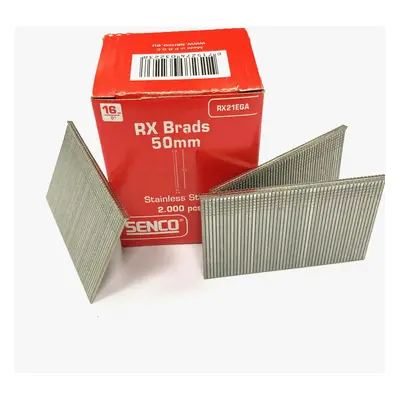 Senco RX21EGA 16-Gauge Rx Straight Brad Aisi304 Stainless Steel 50Mm Box 2000