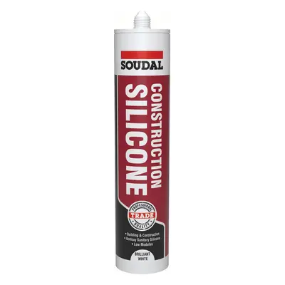 Soudal Construction Silicone Brilliant White 290Ml cartridge 12