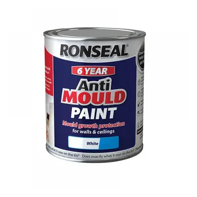 Ronseal 36623 6 Year Anti Mould Paint White Matt 750Ml