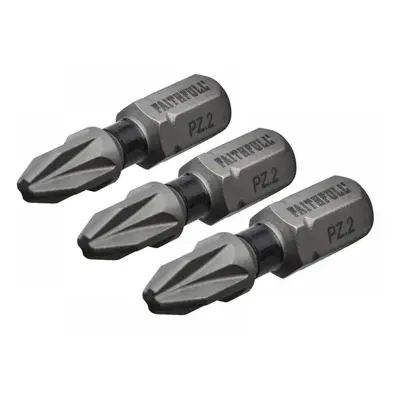 Faithfull Pozi Impact Screwdriver Bits Pz2 X 25Mm (Pack 3)