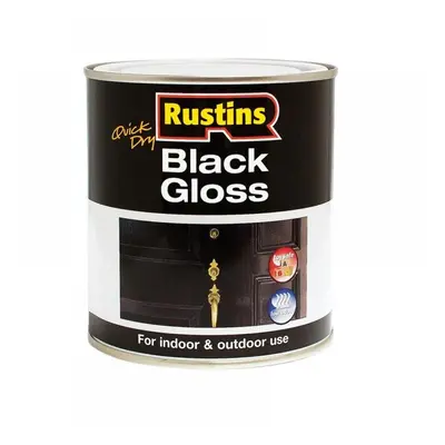 Rustins BLAGW250 Quick Dry Black Gloss 250Ml