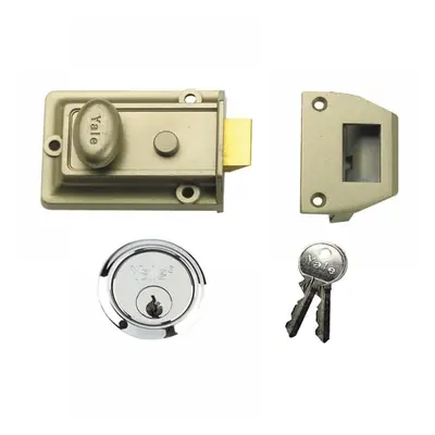 Yale Locks 630077101329 P77 Traditional Nightlatch 60Mm Backset Nickel Brass Finish Sc Cylinder 