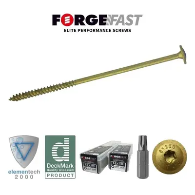 Forgefast FFCS8300 Elite Construction Screws 8.0 X 300Mm (Tub Of 25)