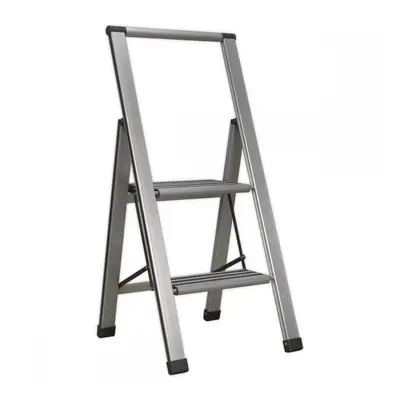 Sealey APSL2 Aluminium Professional Folding Step Ladder 2-Step 150Kg Capacity