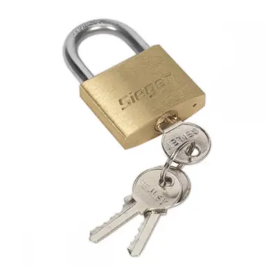 Sealey S0987 Brass Body Padlock With Brass Cylinder 40Mm