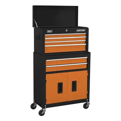 Sealey AP22O Topchest & Rollcab Combination 6 Drawer With Ball-Bearing Slides - Orange